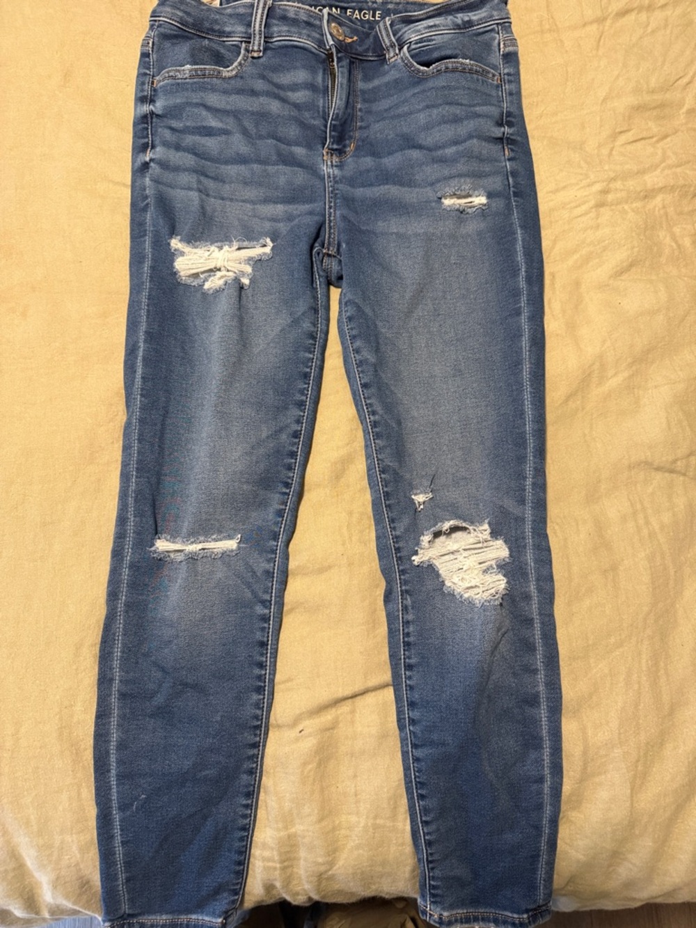 American Eagle Outfitters Women's Ripped Skinny Jeans - Blue